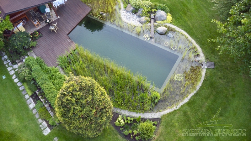 Koupací jezírko 4 roky od realizace